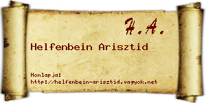 Helfenbein Arisztid névjegykártya